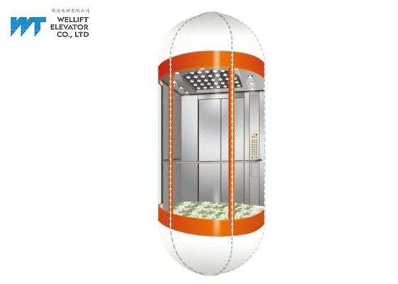 แคปซูลพาโนรามาเครื่องขนาดเล็กห้องผู้โดยสารลิฟท์มาตรฐานประเภทโหลด 1,000 กิโลกรัม