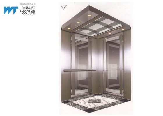 การตกแต่งห้องโดยสารด้วยลิฟต์เส้นที่เรียบง่ายและการออกแบบกระจกเงาสำหรับลิฟต์