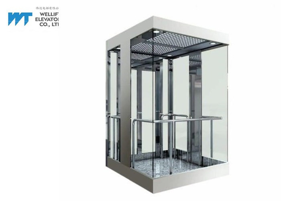 เสียงรบกวนต่ำลิฟต์แก้วภายนอกช่วยประหยัดพื้นที่อาคาร 50% ด้วยห้องเครื่องขนาดเล็ก